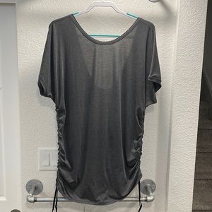 lululemon gray short sleeve shirt. Low back.